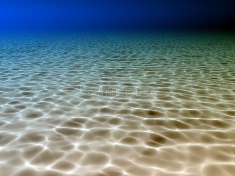 Scena subacquea , bella riflessi d'acqua sul fondo del mare.