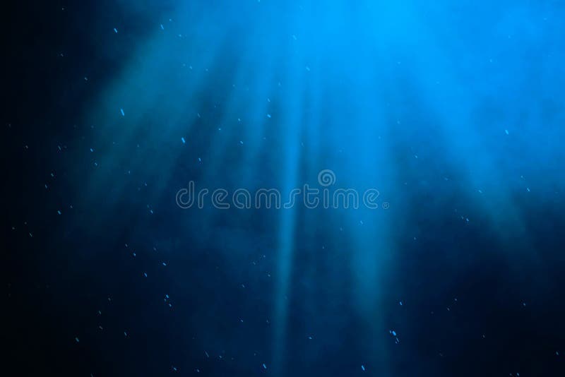 Underwater sea, ocean with light rays. 3d illustration