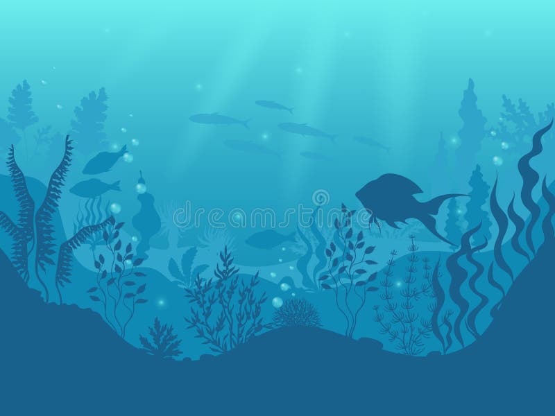 ocean animals underwater clipart black