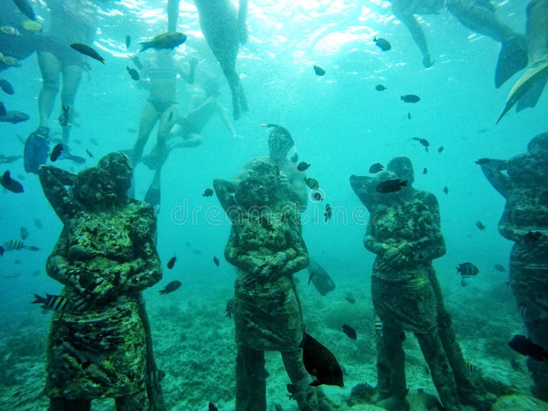At the Underwater Statues stock image. Image of amazing 265652471