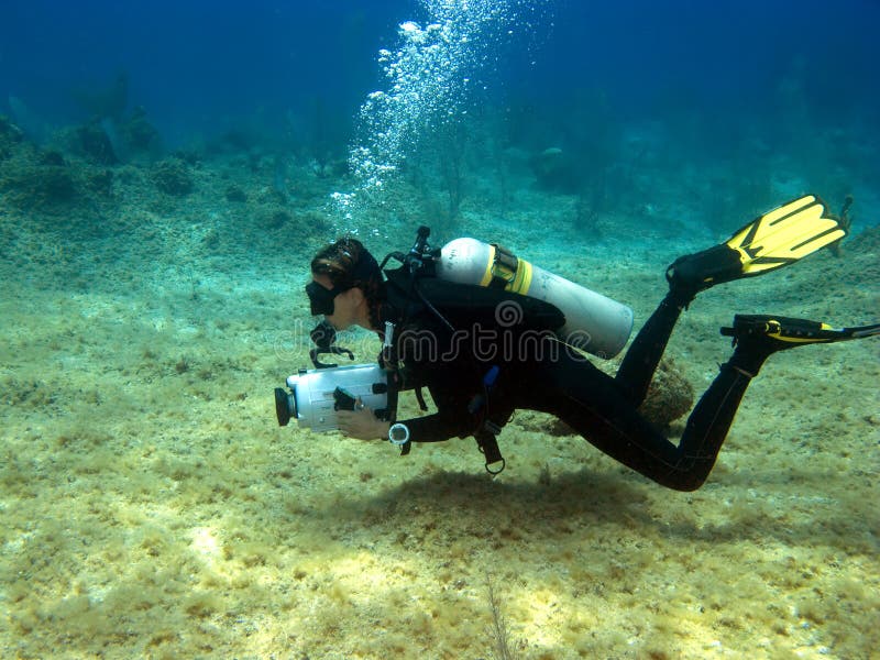 Underwater Videographer stock image. Image of professional 330527