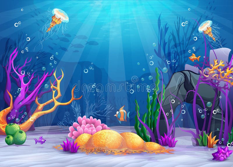 Underwater World Cartoon Illustration Stock Vector - Illustration of cartoon, light: 73832834 Underwater World Cartoon Illustration Stock Vector - Illustration of cartoon, light: 73832834