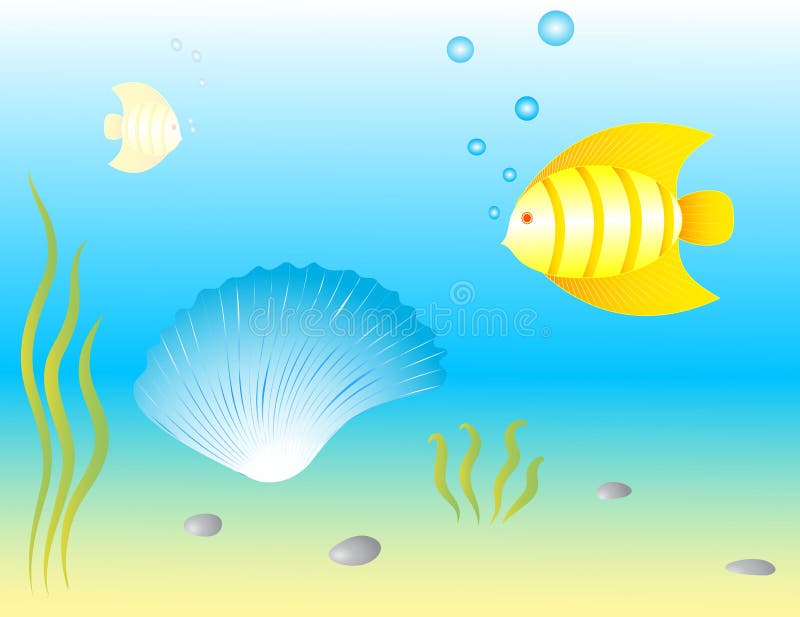 Underwater world. Vector. stock vector. Illustration of animals - 25061801