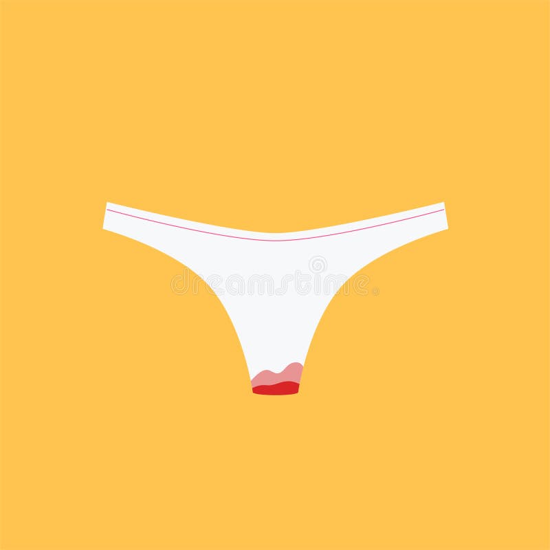An Underwear with Blood Stain. Isolated Vector Illustration Stock