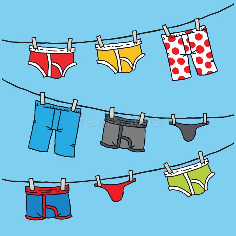 Underwear Clothesline Stock Illustrations – 476 Underwear