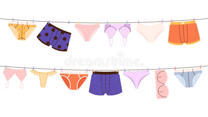 Underwear Clothesline Stock Illustrations – 456 Underwear