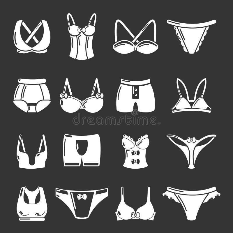 Underwear Types Icons Set Grey Vector Stock Vector - Illustration of ...