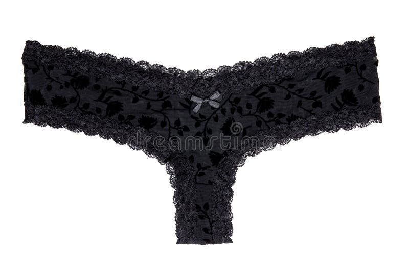 Closeup Sexy Black Lace Thong Panties Stock Photos - Free