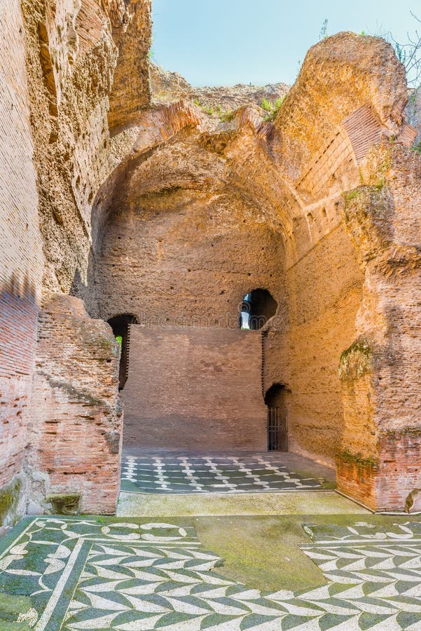 The Undressing rooms in the ruins of ancient Roman Baths of Caracalla (Thermae Antoninianae)