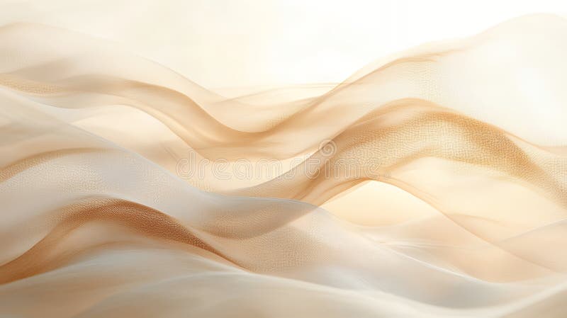 Unduiri delicate de țesătură pură în tonuri de bej deschis și neutru valuri abstracte stock illustration