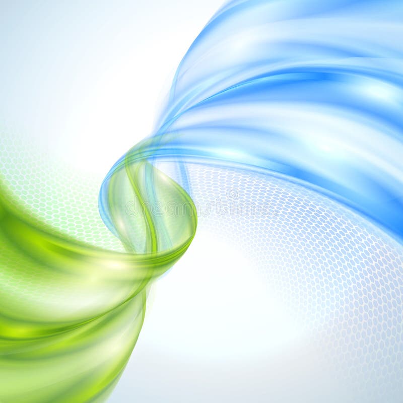 Undă albastră și verde abstractă stock illustration