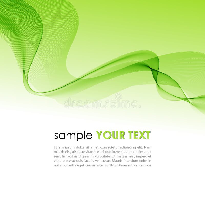 Undă verde de fum, colorată abstractă stock illustration