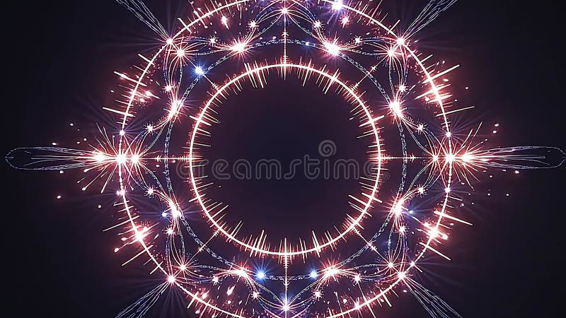 Une animation numérique dévoile un starburst symétrique riche en IA générative illustration de vecteur