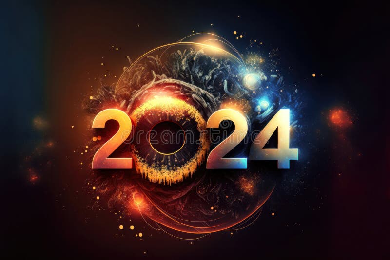 2024 : Une Année De Célébration Et D'importance Numérique. Heureux Nouvel  an 2024. Ai Génératif Photo stock - Image du supplémentaire, noir: 271245378