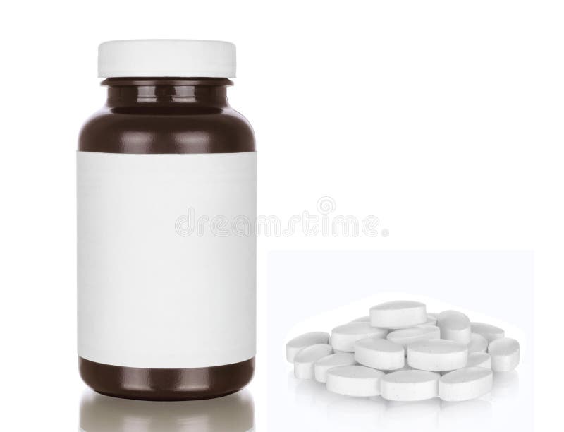 Une bouteille de médecine d'isolement image stock Une bouteille de médecine d'isolement image stock