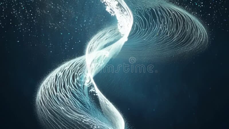 Une cascade étonnante de particules en cascade vers le bas et entrelacées dans un flux fascinant. illustration de vecteur
