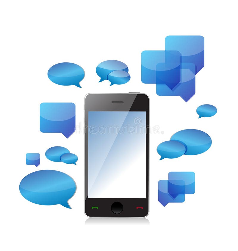 Une conception d'illustration de concept de causerie de téléphone portable illustration stock Une conception d'illustration de concept de causerie de téléphone portable illustration stock