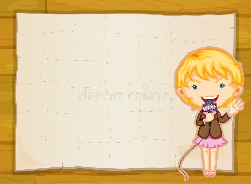 Une feuille de fille et de papier illustration de vecteur Une feuille de fille et de papier illustration de vecteur
