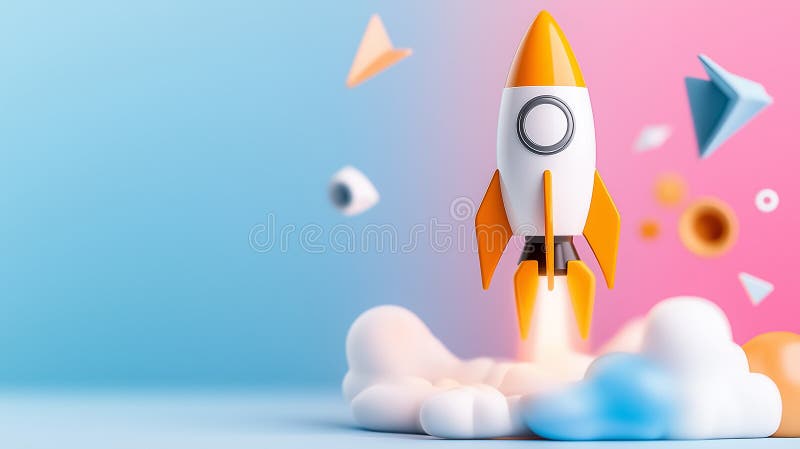 Une fusée dynamique explose symbolisant le voyage dynamique de la croissance des entreprises et de l'innovation pour les entrepren photos stock