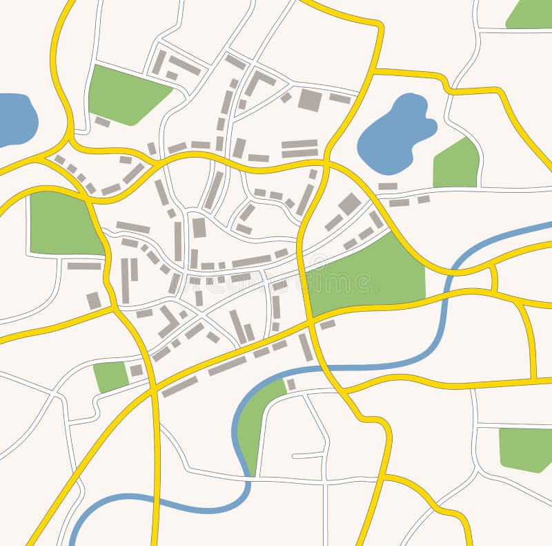 Une illustration générique de carte de ville illustration de vecteur Une illustration générique de carte de ville illustration de vecteur