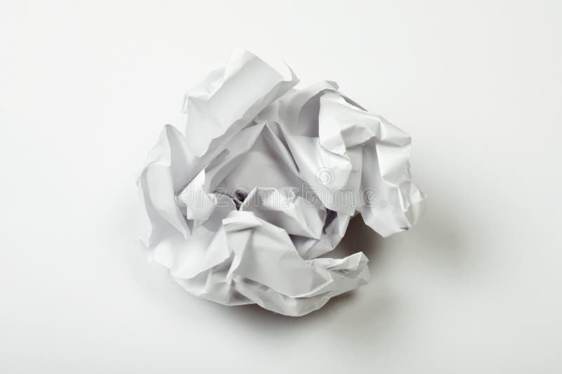 An image of crumpled paper ball on white. An image of crumpled paper ball on white