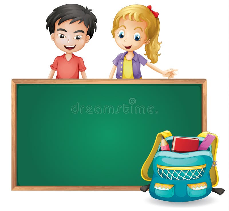 Une jeune fille et un jeune garçon illustration stock Une jeune fille et un jeune garçon illustration stock