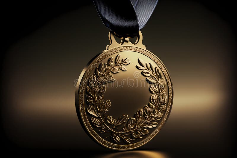 Médailles D'or, D'argent Et De Bronze Accrochées à Des Rubans Au