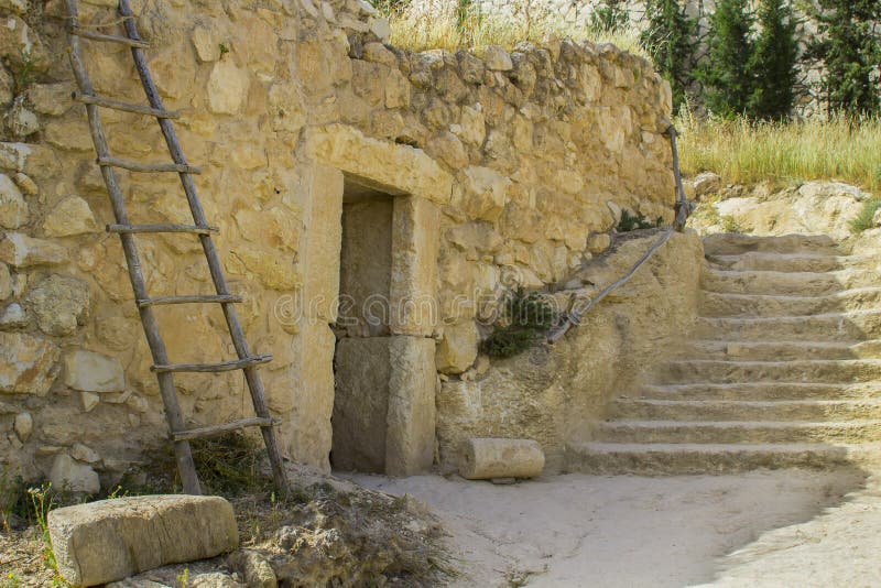 Une maison en pierre de rétro style en Nazareth Village Israel