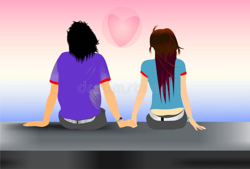 Une paire d'amoureux illustration libre de droits Une paire d'amoureux illustration libre de droits