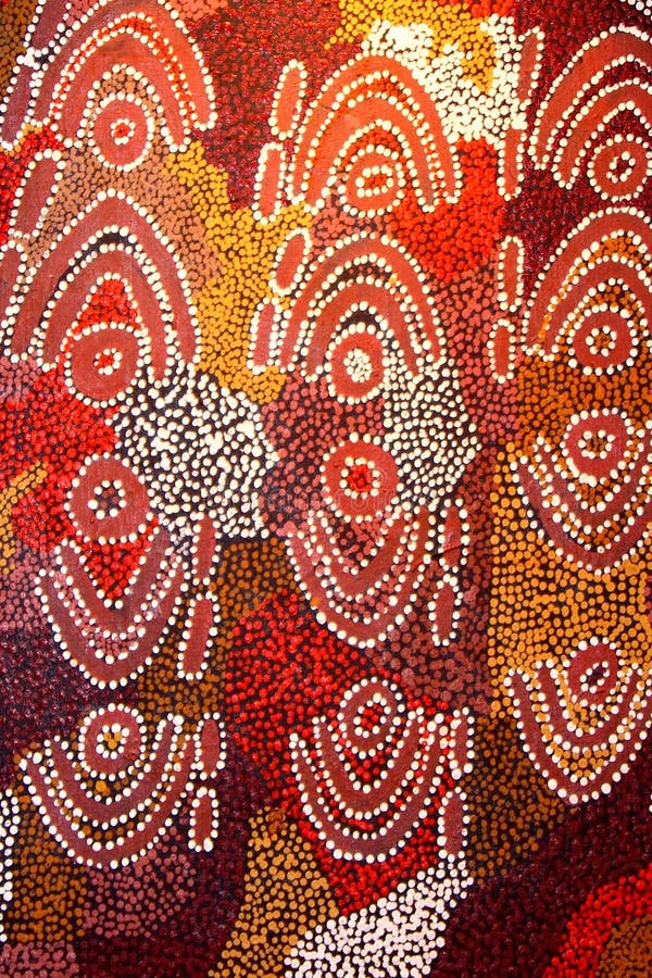 Une partie d'une illustration indigène abstraite et antique, Australie