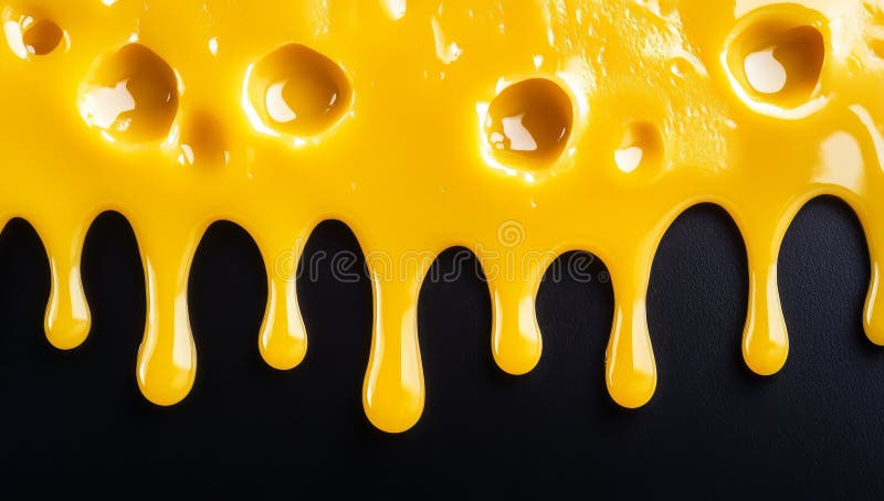 Une police de fromage fantaisie avec des lettres qui ressemblent à du fromage fondu de goyé qui s'écoule sur un fond sombre images libres de droits