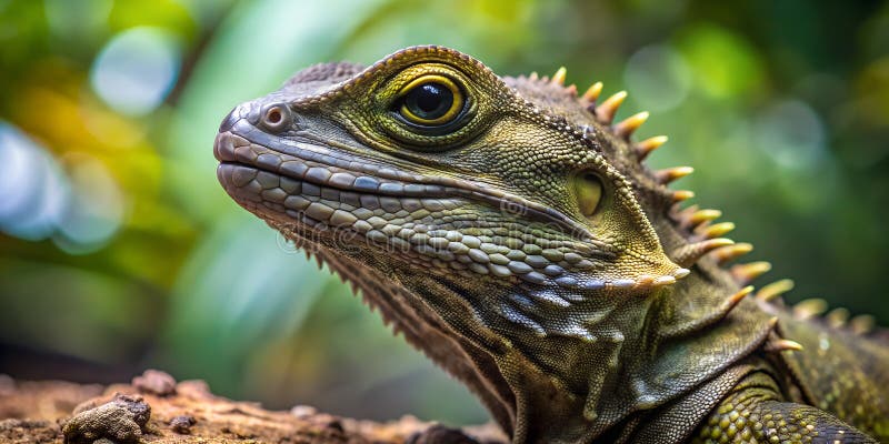 Une superbe photo de gros plan d'un tuatara pendant ma nature ai generative photo libre de droits