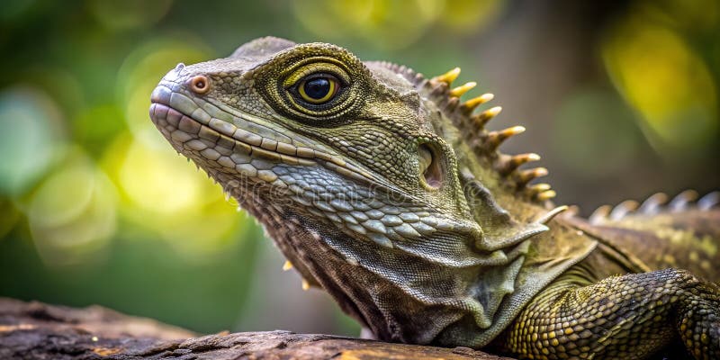 Une superbe photo de gros plan d'un tuatara pendant ma nature ai generative images libres de droits