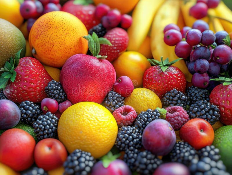 Une symphonie colorée de fruits un festin visuel de fraîcheur illustration de vecteur