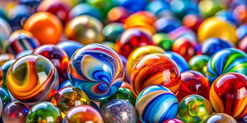Une symphonie colorée de marbres sphère de verre jeu de jouet arc-en-ciel illustration de vecteur