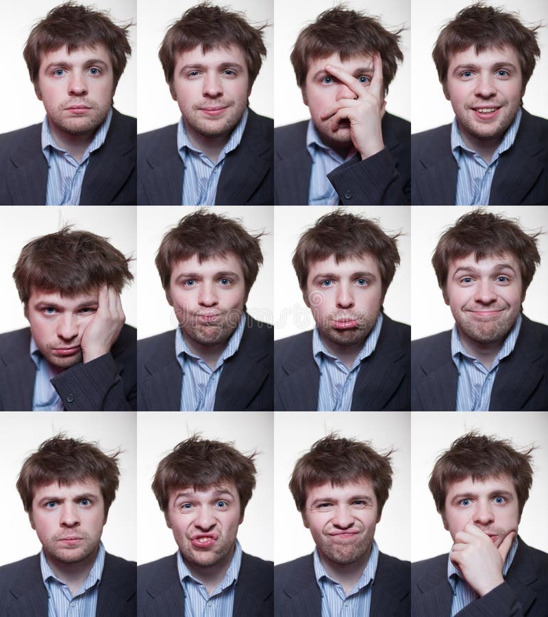 Une série de portraits émotifs des jeunes hommes hirsute photos libres de droits Une série de portraits émotifs des jeunes hommes hirsute photos libres de droits