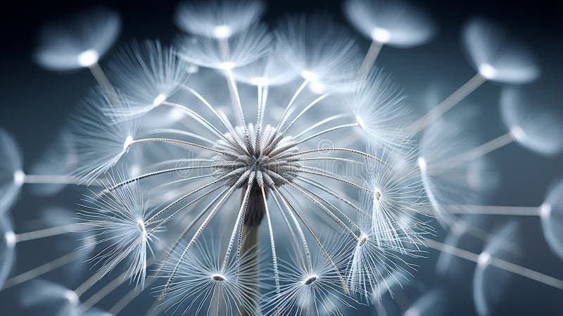 Une tête de semence de pissenlit ciselé capturée dans un étonnant détail de closeup. hd 1080 1920 photos stock