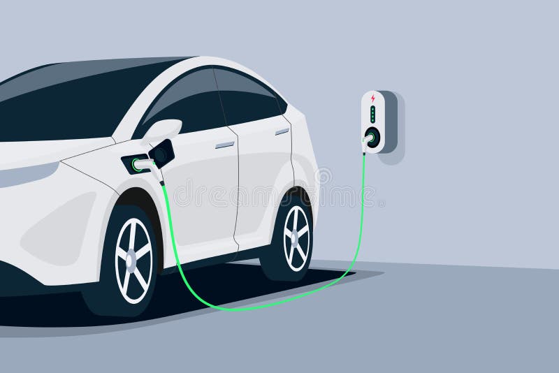 Une Voiture électrique Du Chargement Au Garage Souterrain Haut De