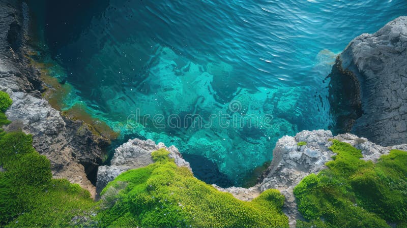 A breathtaking view of the ocean from a cliff, with majestic mountains in the background. The sky is filled with fluffy clouds, creating a stunning natural landscape AI generated. A breathtaking view of the ocean from a cliff, with majestic mountains in the background. The sky is filled with fluffy clouds, creating a stunning natural landscape AI generated