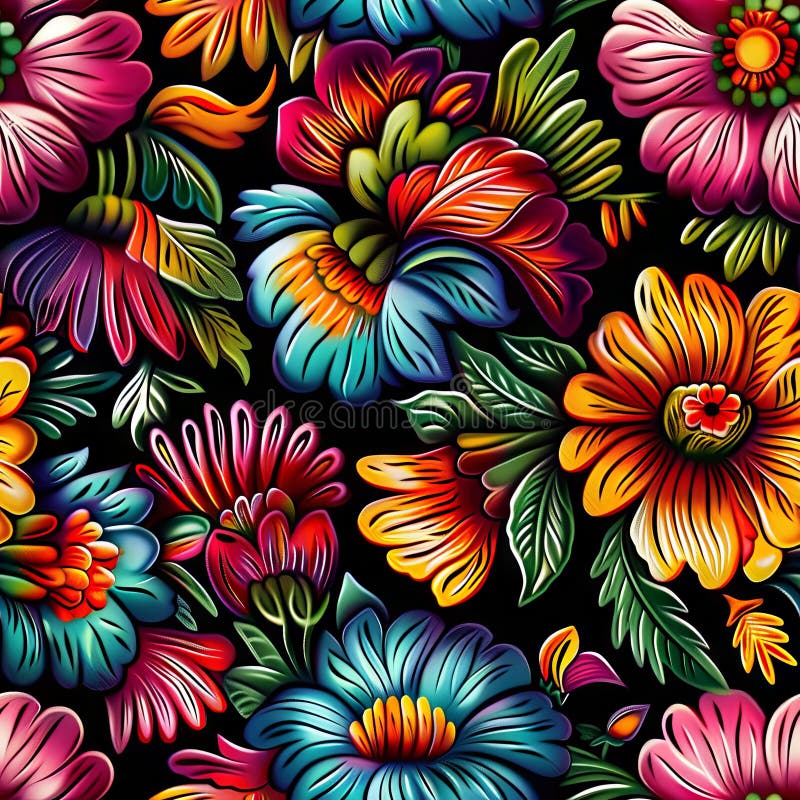 Une épaisse parcelle de fleurs sauvages dans une symphonie colorée de violet rose et jaune illustration libre de droits