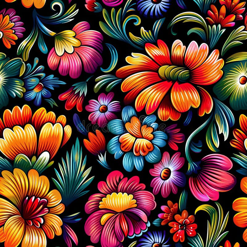 Une épaisse parcelle de fleurs sauvages dans une symphonie colorée de violet rose et jaune illustration libre de droits