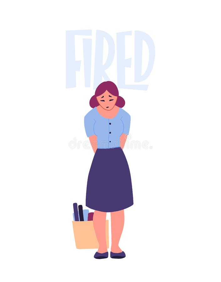 Employee man fired from job holding a box of personal belongings.  Unemployment, economic crisis, economic downturn, jobless, vector  illustration dismissed 9537506 Vector Art at Vecteezy