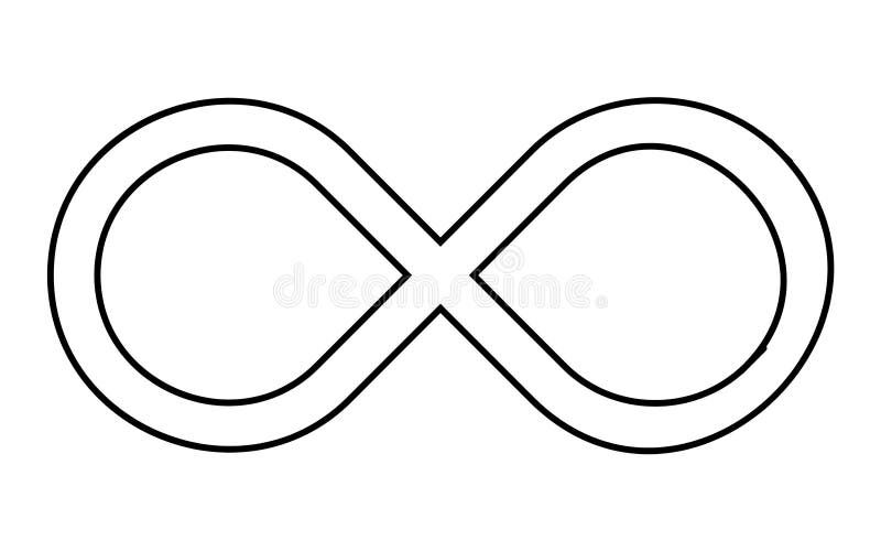 Unendlichkeitszeichenschattenbildvektorsymbol-Ikonendesign stock abbildung