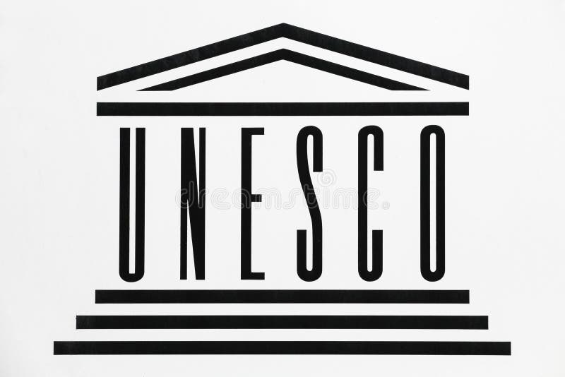 UNESCO logo on a wall editorial stock image. Illustration of ...