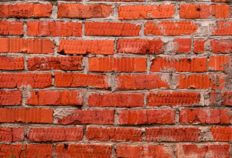 Uneven Red Brick Wall Background. Horizontal Orientation Stock Photo -  Image of architecture, material: 184731626