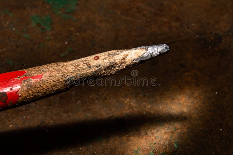 Uneven used pencil stock photo Uneven used pencil stock photo