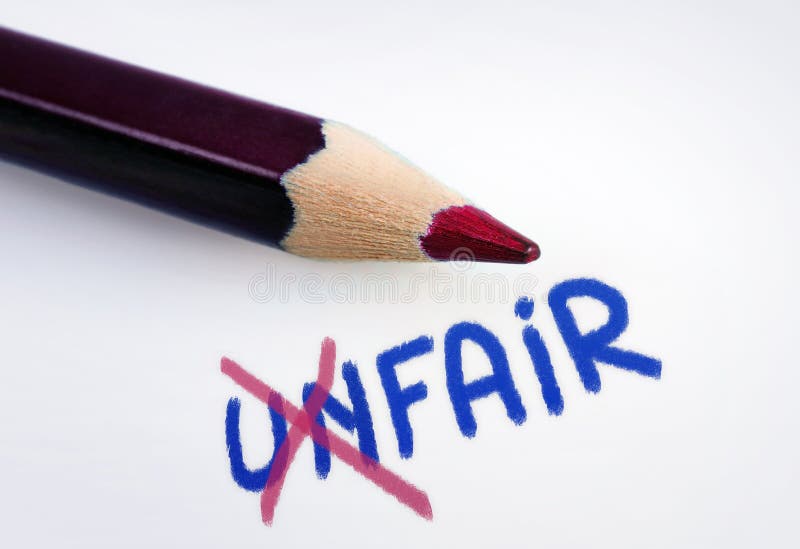 Unfair word royalty free stock image