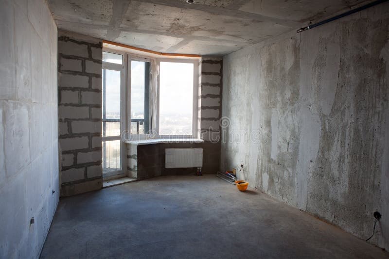 Unfinished Apartment Interior Without Furniture Stock Image - Image of