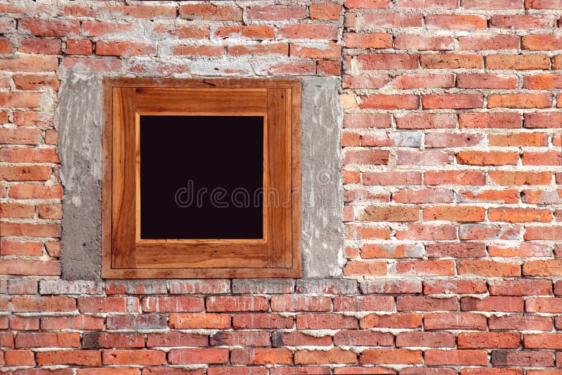 Unfinished Red Brick Wall With Window Background Stock Image Image of