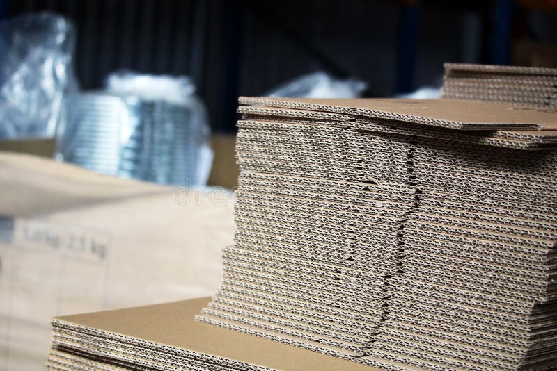 Download Stack of unfolded boxes. stock image. Image of parcel - 71112121